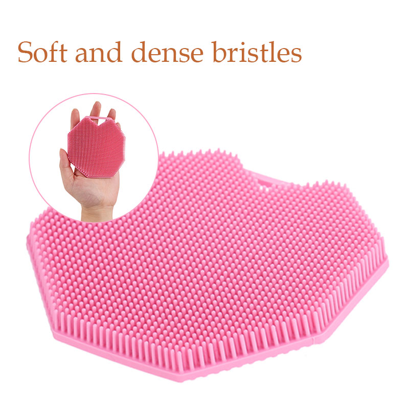 Cepillo corporal suave, cepillo de ducha de espuma fácil, cepillo de baño, depurador corporal de silicona para limpieza, masaje exfoliante