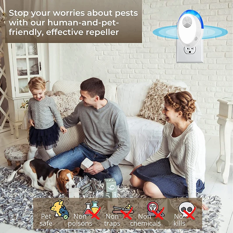 Safe Ultrasonic Pest Repellents Mouse Cockroach Mosquito Insect Repeller Essential Summer Pest Exterminato Pest Reject Repellent
