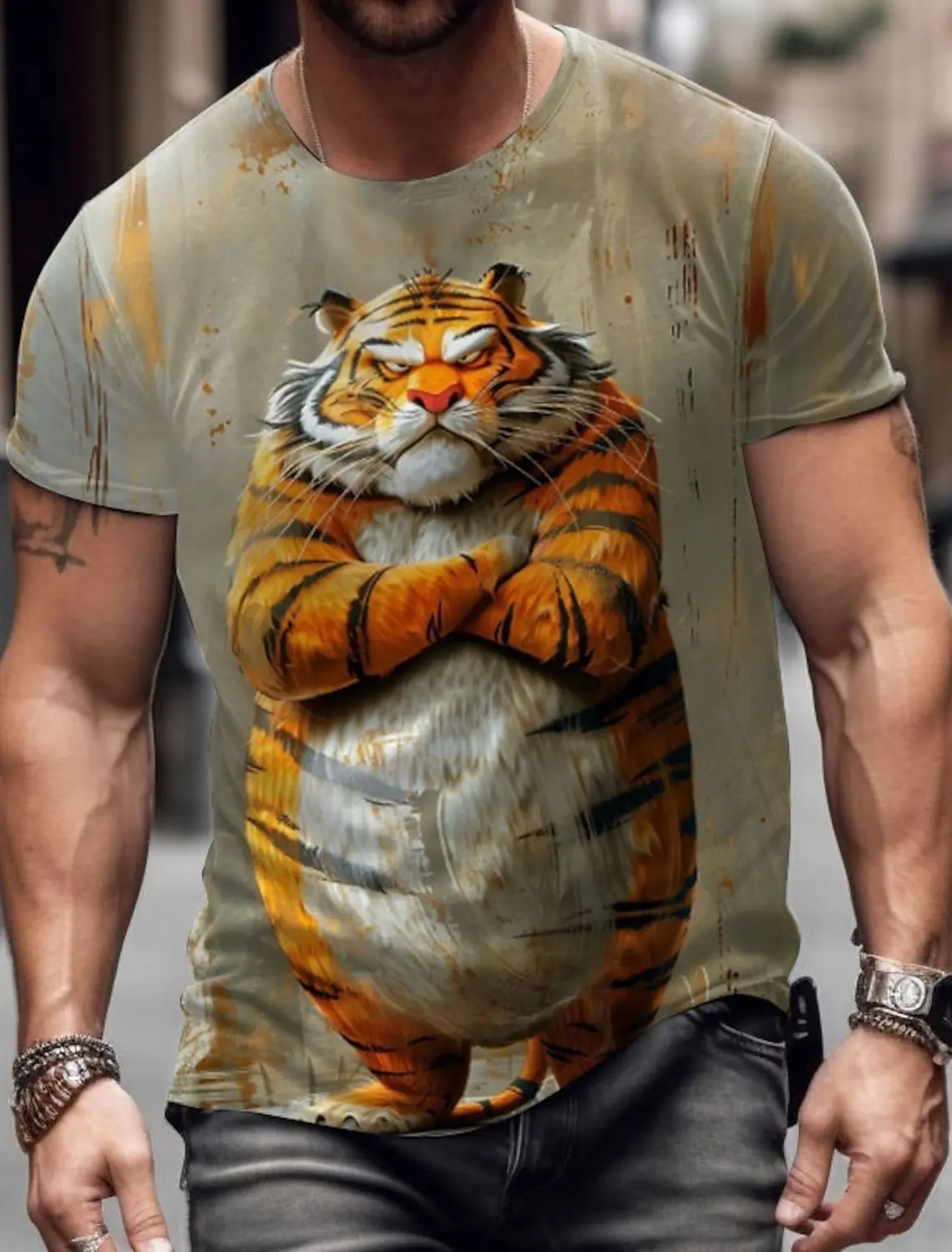 メンズ動物おかしい Tシャツ半袖 Tシャツ 3D プリント O ネックシャツ誇張デザイナーパーティー夏カジュアル衣料品アパレル