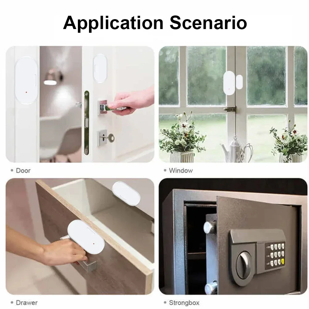 Ewelink ZigBee Tür-Fenster-Sensor, Kontaktsensor, Sicherheit, Einbruchalarm, magnetischer Türsensor, unterstützt Home Assistant Zigbee2mqtt