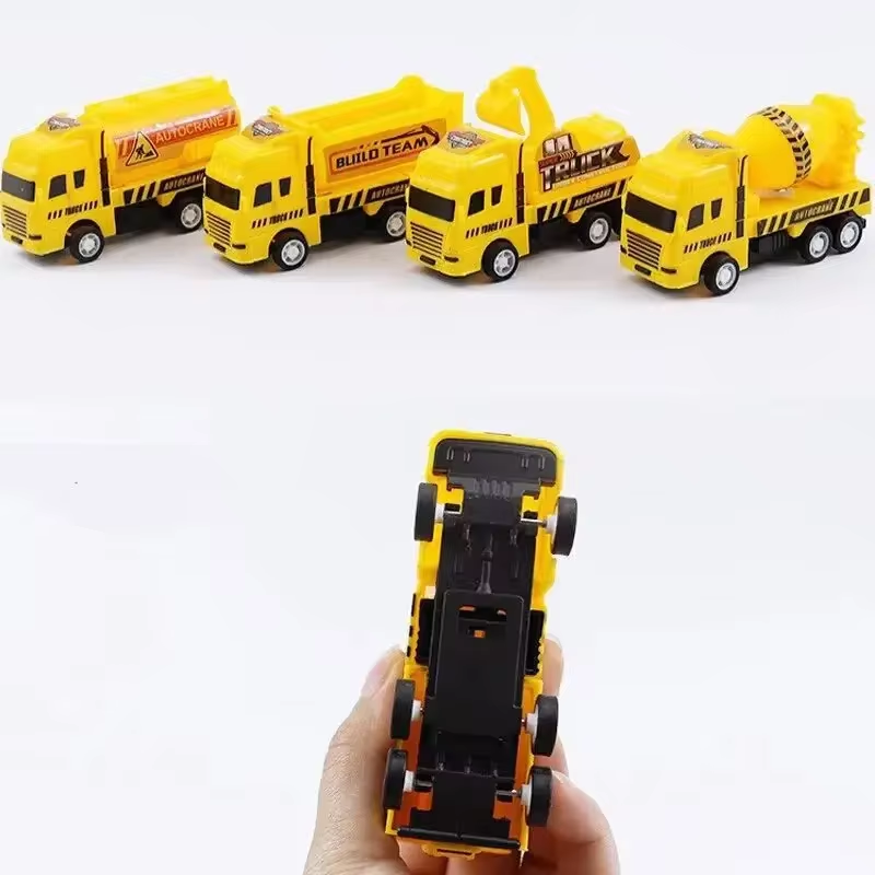 1 pc carros educativos crianças criança puxar para trás brinquedo guerreiro engenharia veículo modelo quatro mini carros