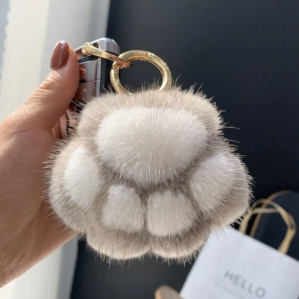 Couple Keychain Cat Paw Pendant Keychain Kawaii Soft Faux Fur Keychain Fluffy Charm Plush Toy Key Ring Backpack Car Key Pendant