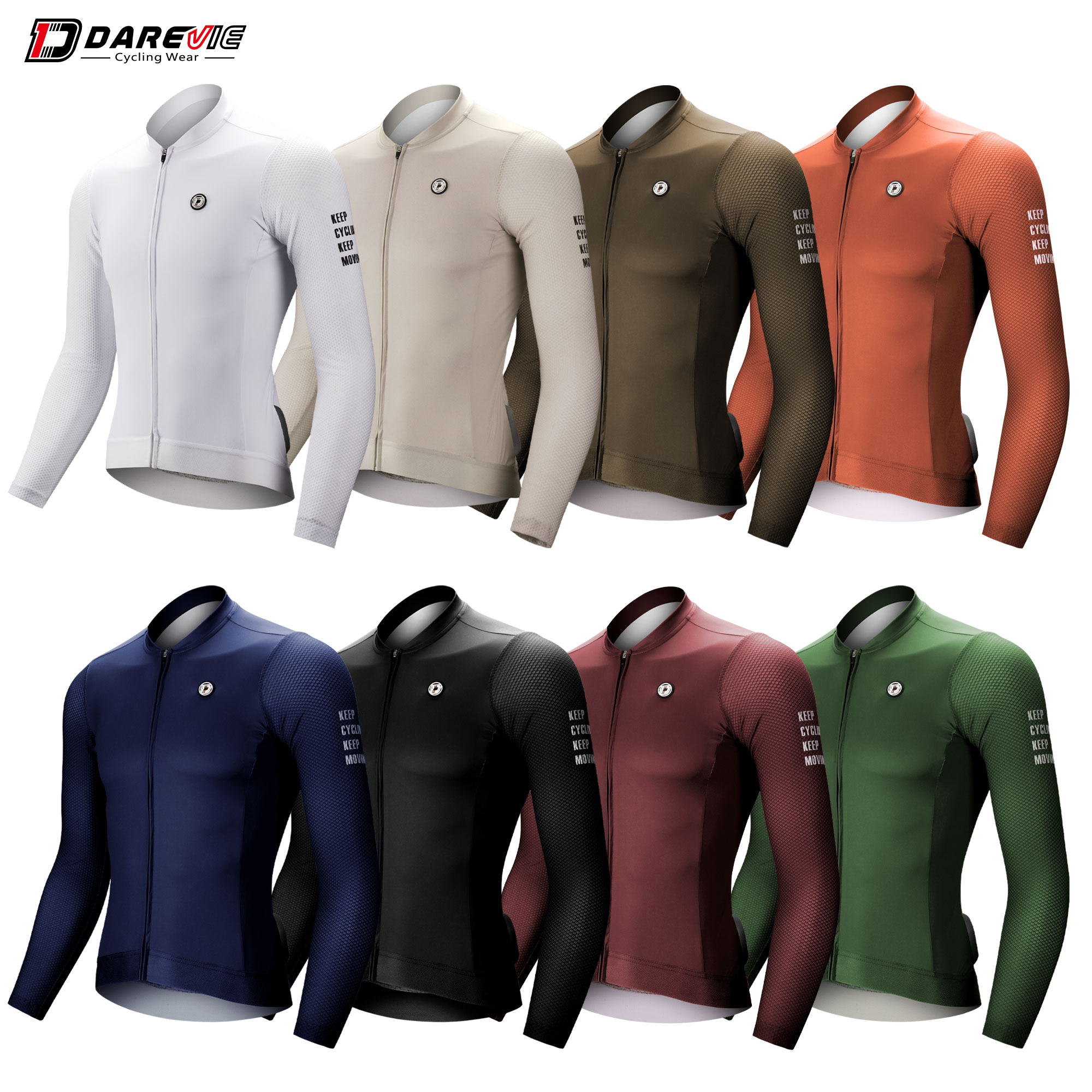 DAREVIE Maillot de ciclismo profesional Aero de manga larga para hombre y mujer, Maillot de talla pequeña, malla de burbujas 3D, transpirable