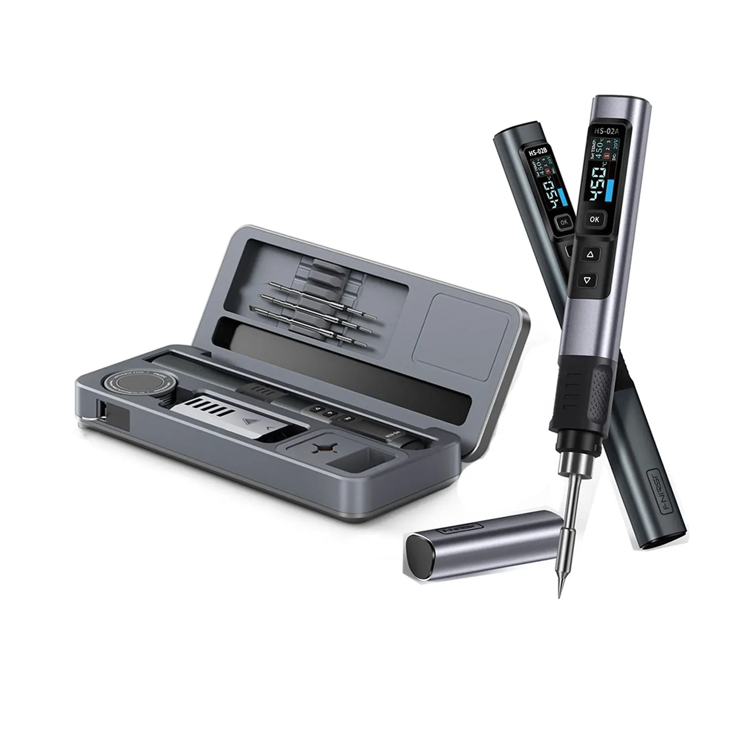 FNIRSI HS-02 Protable Heat Toolbox キット 100 ワット電力調整可能な温度急速加熱修理装置 100-450 ℃   DIY修理用