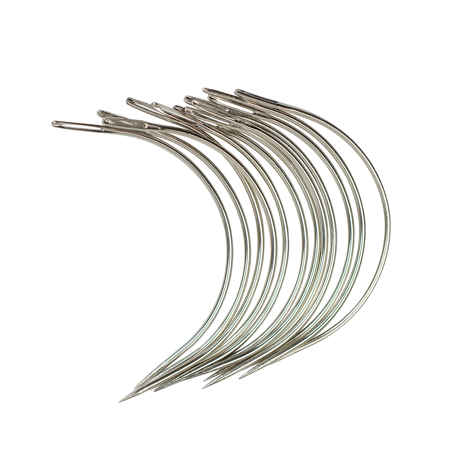 12 unids/pack 6cm/9cm agujas curvadas tipo C para tejer gorro de peluca ojos grandes peluca hacer agujas herramientas de costura a mano