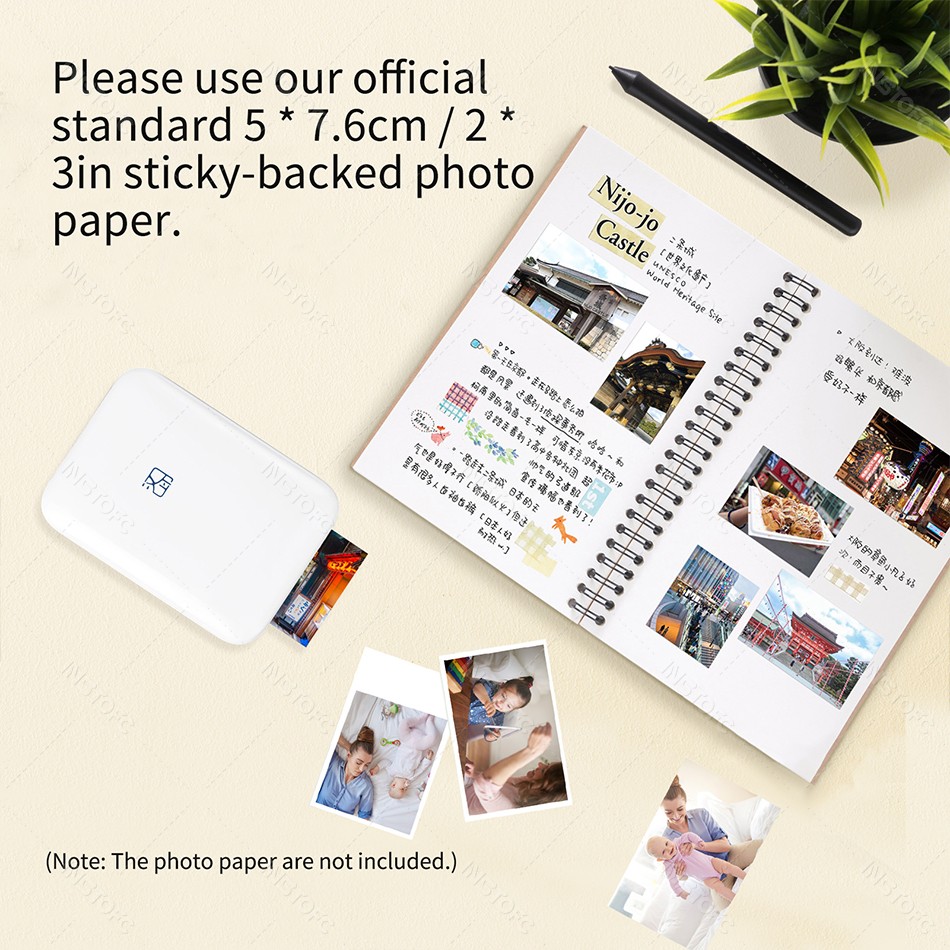 MT53 couleur Photo imprimante Portable téléphone Portable Mini poche Wifi Bluetooth Machine d'impression 2x3 pouces papier à dos collant