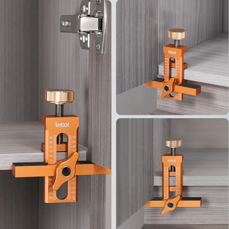 10mm Rebounder Punched Mounting Jig Cabinet Door Installation Jig Panel Install Clamp 2 In 1 Quick Closet Door Mounting Template