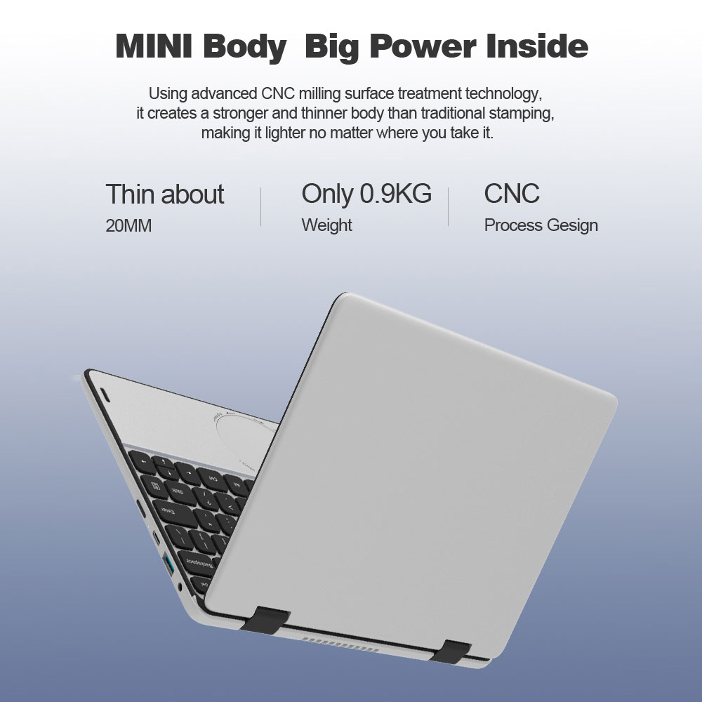 CRELANDER Mini ordinateur portable 10,95 "écran tactile Intel N100 CPU Windows 11 512 Go M2 SSD 2 en 1 Notebook Pocket PC Tablette Yoga Ordinateurs portables