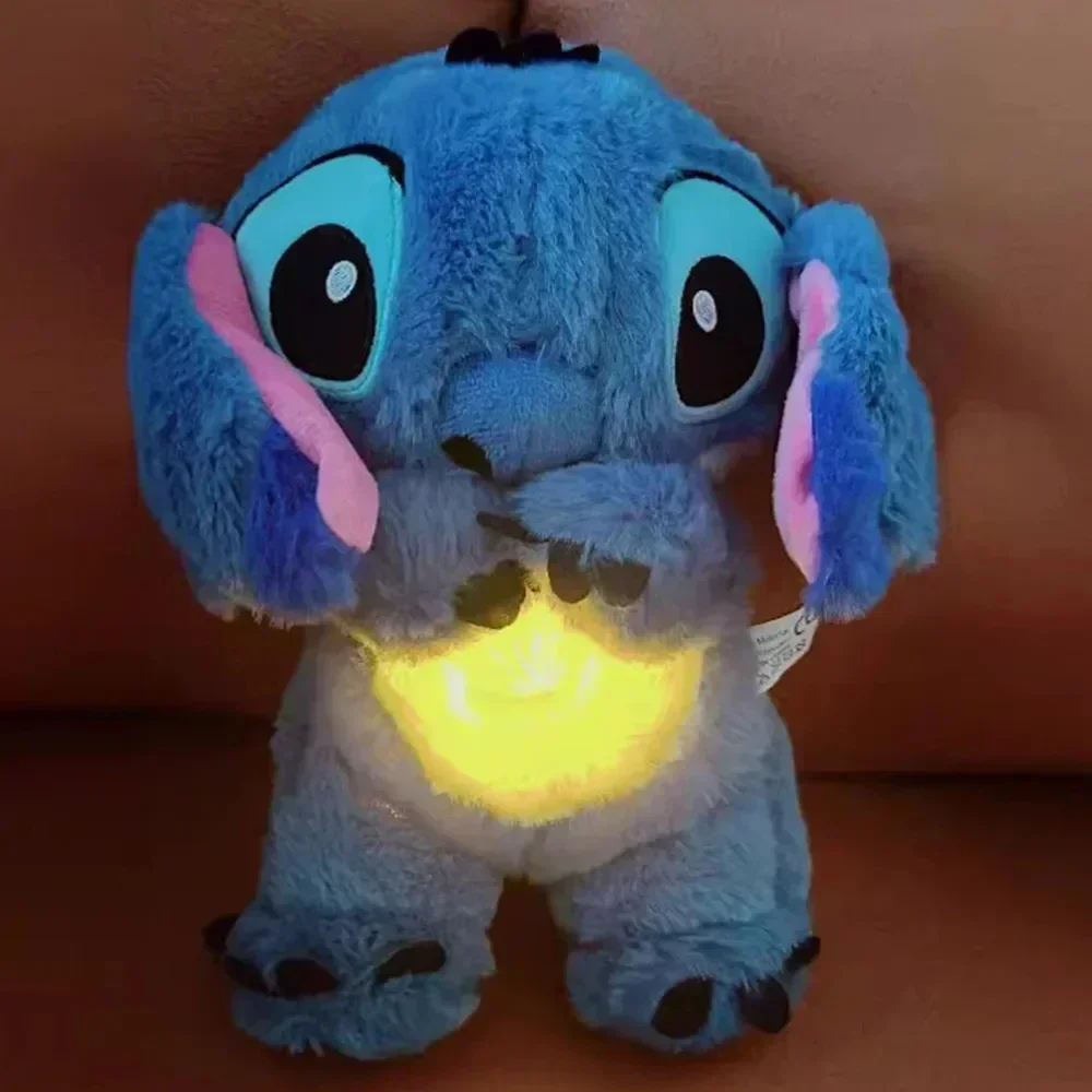 Kawaii Stitch плюшевая кукла детский спальный компаньон звук успокаивающий музыкальный Kawaii с подушкой безопасности и световой куклой дышащие игрушки подарки