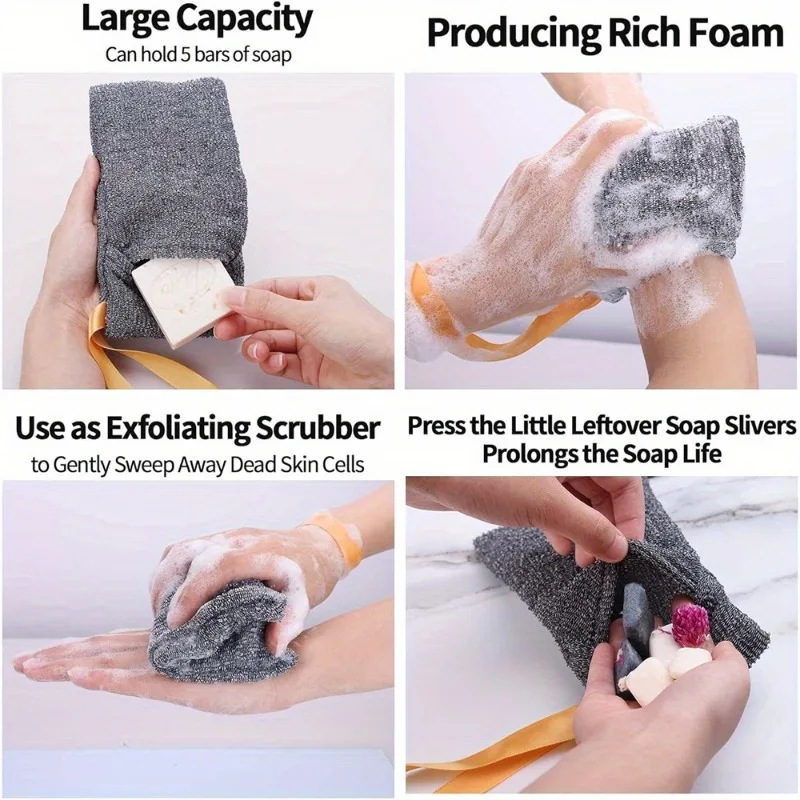 2PCS Soap Bags, Gentle and Rough, Soap Holder, Body Wash for Bathing, Soap Exfoliating Bag