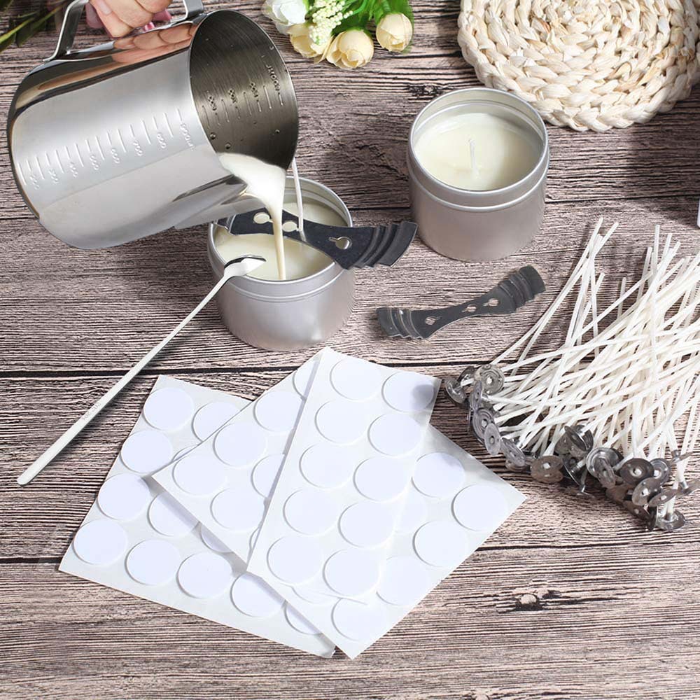 Pavios de vela sem fumaça com abas de metal, Pavios de algodão pré-encerados, Ferramentas artesanais DIY para fazer velas, 2.6-20cm