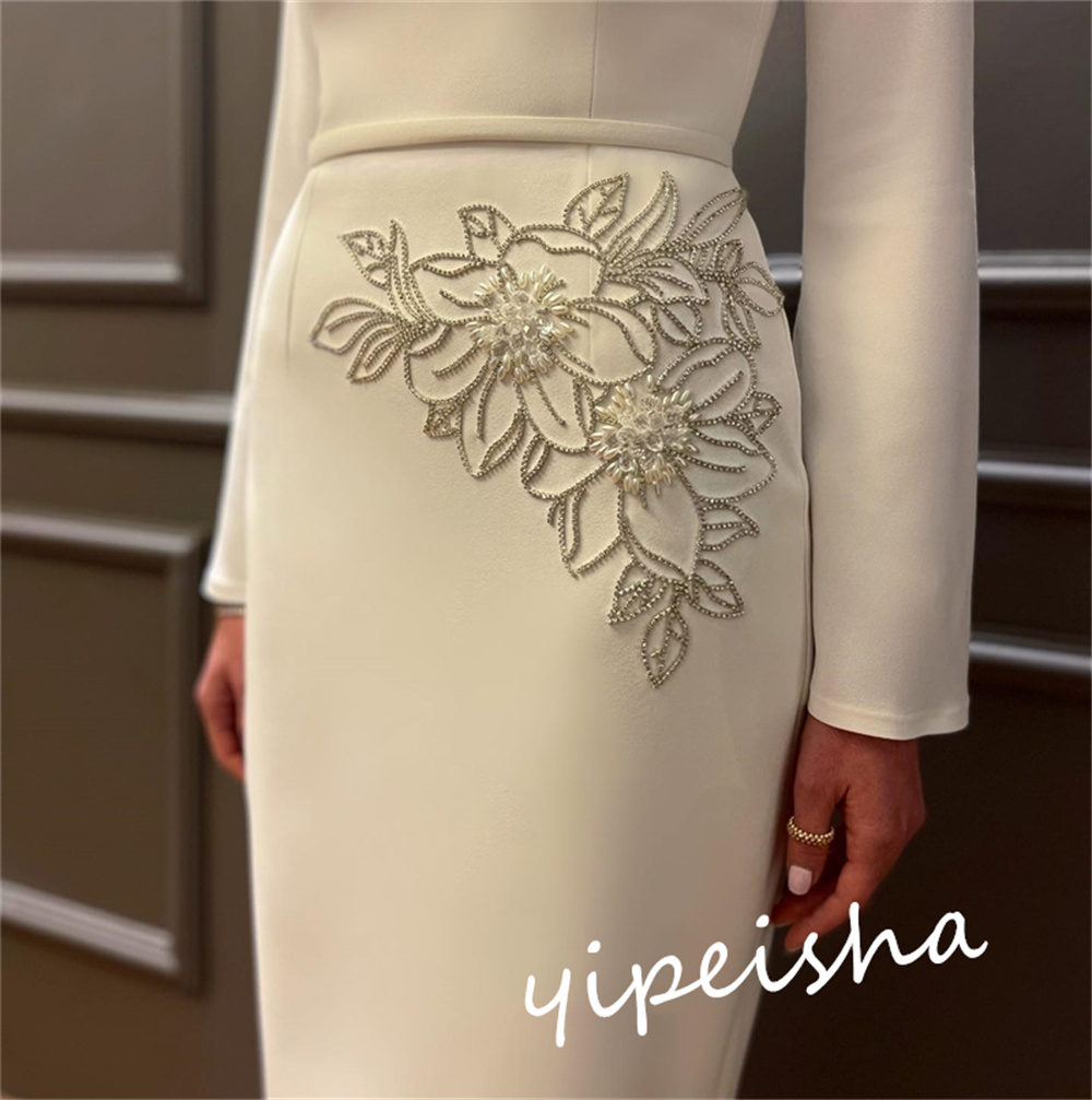 Personalizado jiayigong clássico estilo moderno formal noite o-pescoço a linha flores vestidos de ocasião sob medida