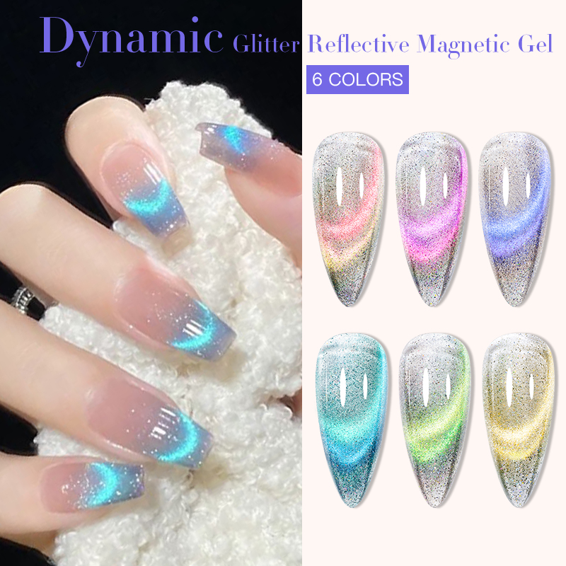 Mtssii-esmalte de uñas de Gel UV LED fluorescente, doble luz, Ojo de Gato, camaleón, azul, caramelo, magnético, 7ml
