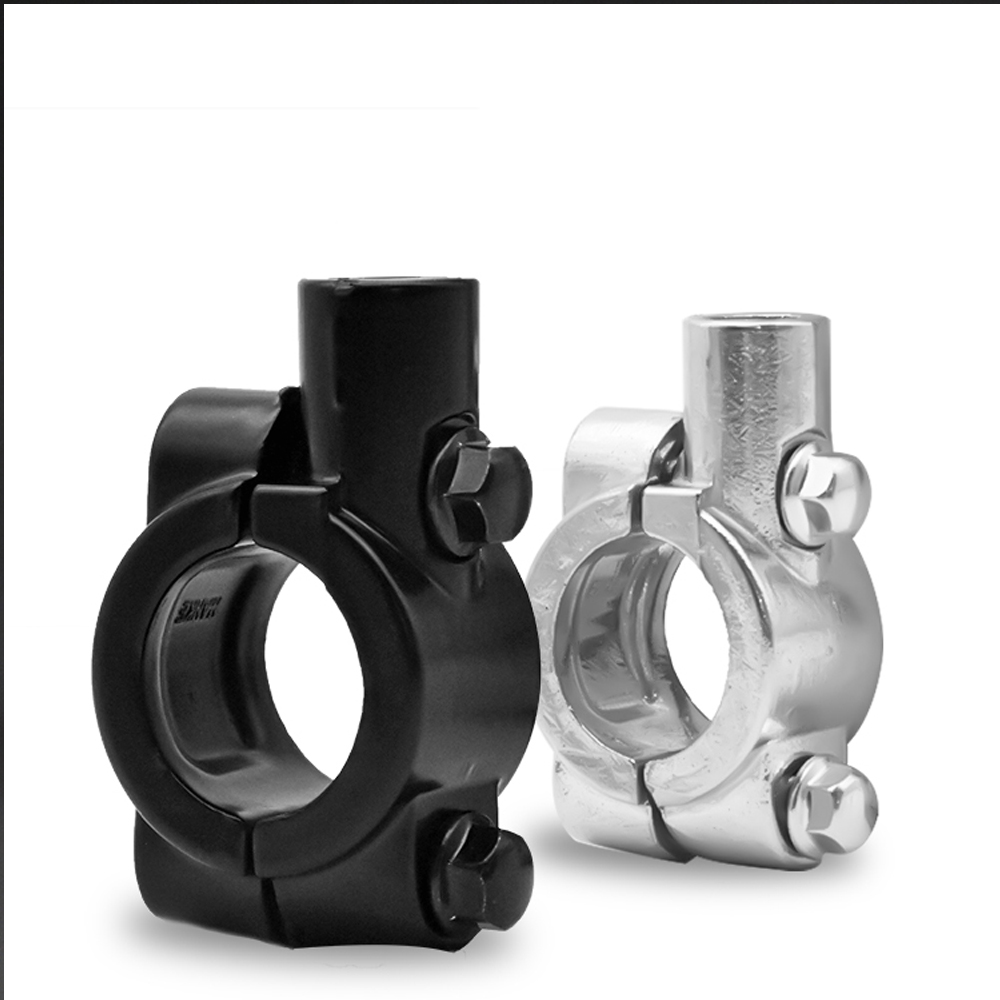 2PCS Motorrad Zubehör Schwarz Silber Spiegel Halterung Clamp Rückspiegel Halter Größe 22mm 10mm 8mm 10mm 25mm