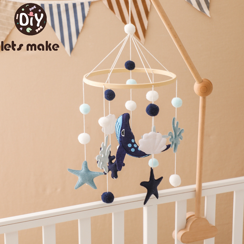 Baby Rassel Spielzeug 0-12 Monate Neugeborenen Filz Wal Holz Mobile Musik Box Bett Glocke Hängen Spielzeug Halter Halterung infant Krippe Geschenk