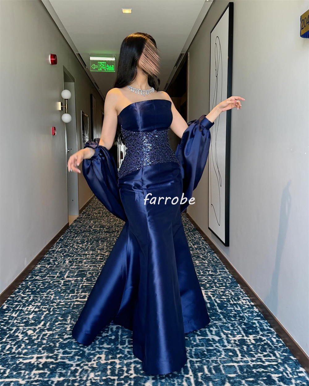 Customized Matching Classic Pleat Ruched Beading Sequined Mermaid Strapless Long Dresses Bespoke Occasion Dresses High Quality