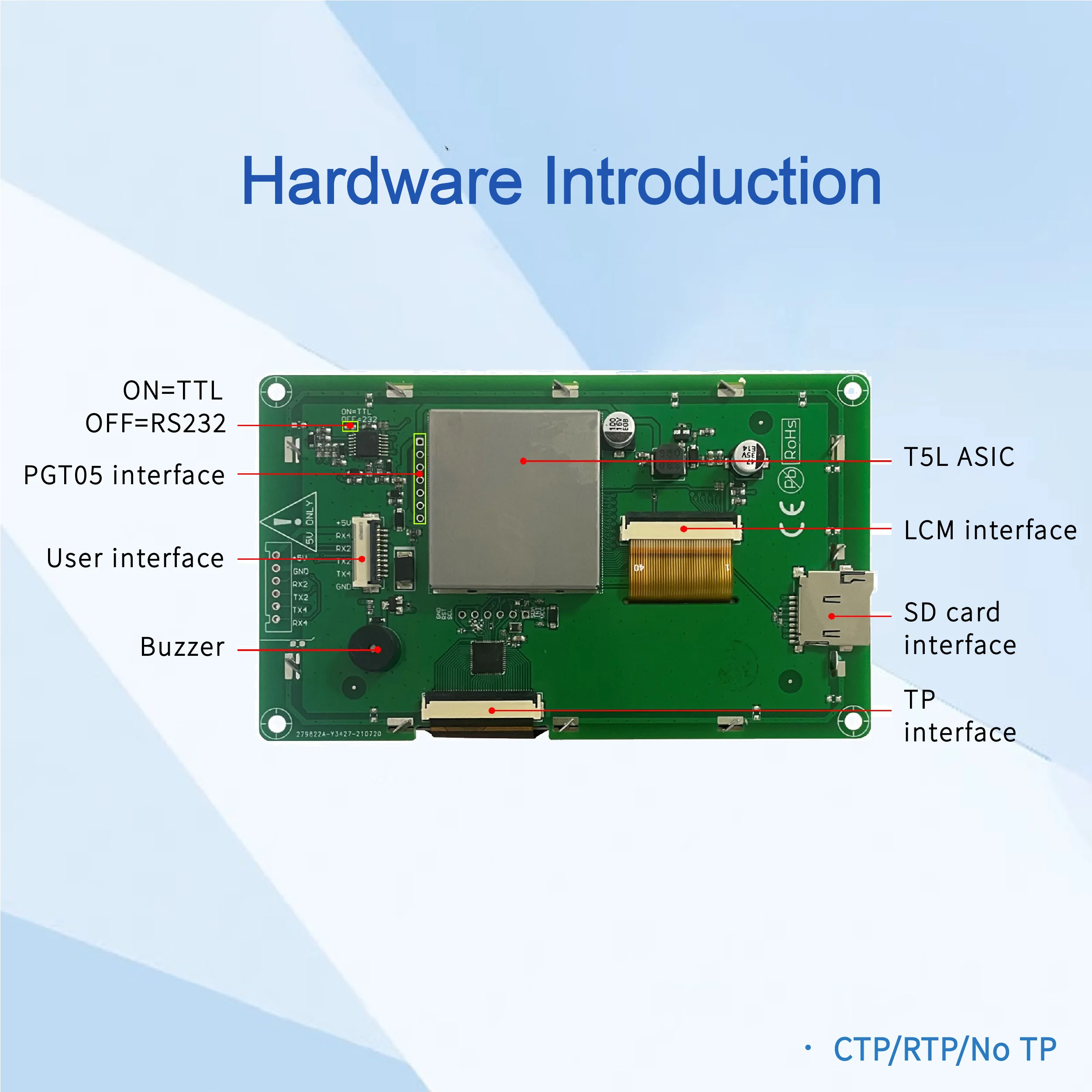 DWIN-pantalla LCD TFT de 4,3 pulgadas, conexión Arduino, 480x272 TN, UART Panel táctil inteligente, monitores LCM