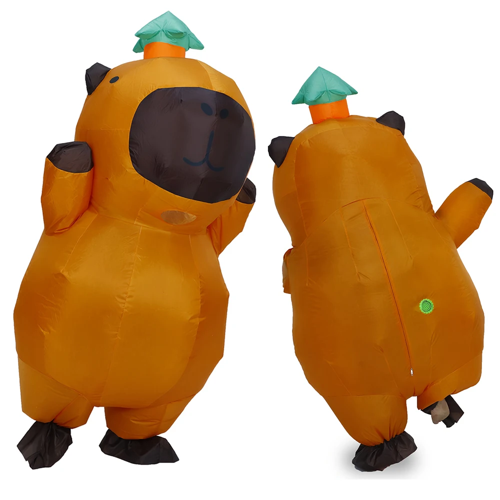 Costume da capibara gonfiabile per cartoni animati per adulti fantasia Halloween Cosplay Party Dress Performance indumento gonfiato Air Blow Suit