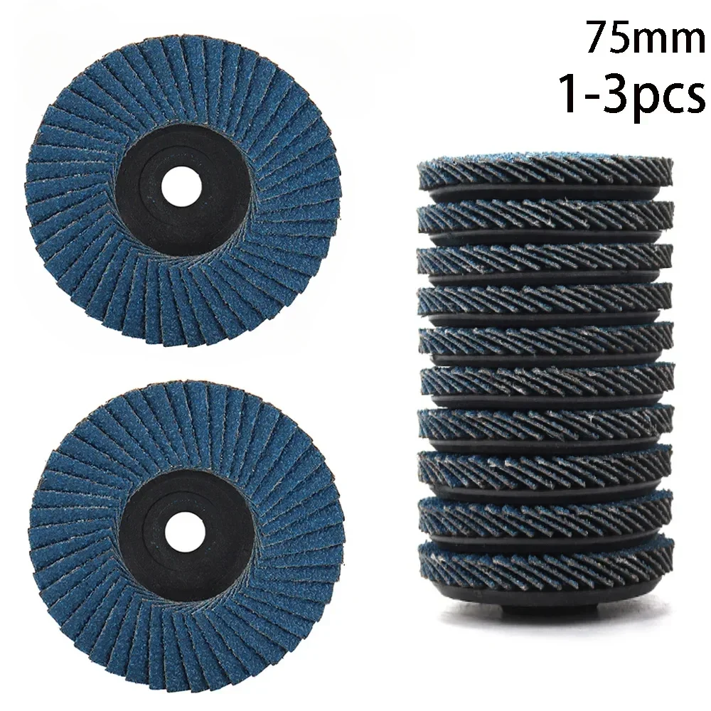 75mm 1/3pcs Flat Flap Discs 3inch Grinding Wheel Mini Sanding Disc for Angle Grinder Metal Polishing Wood Abrasive