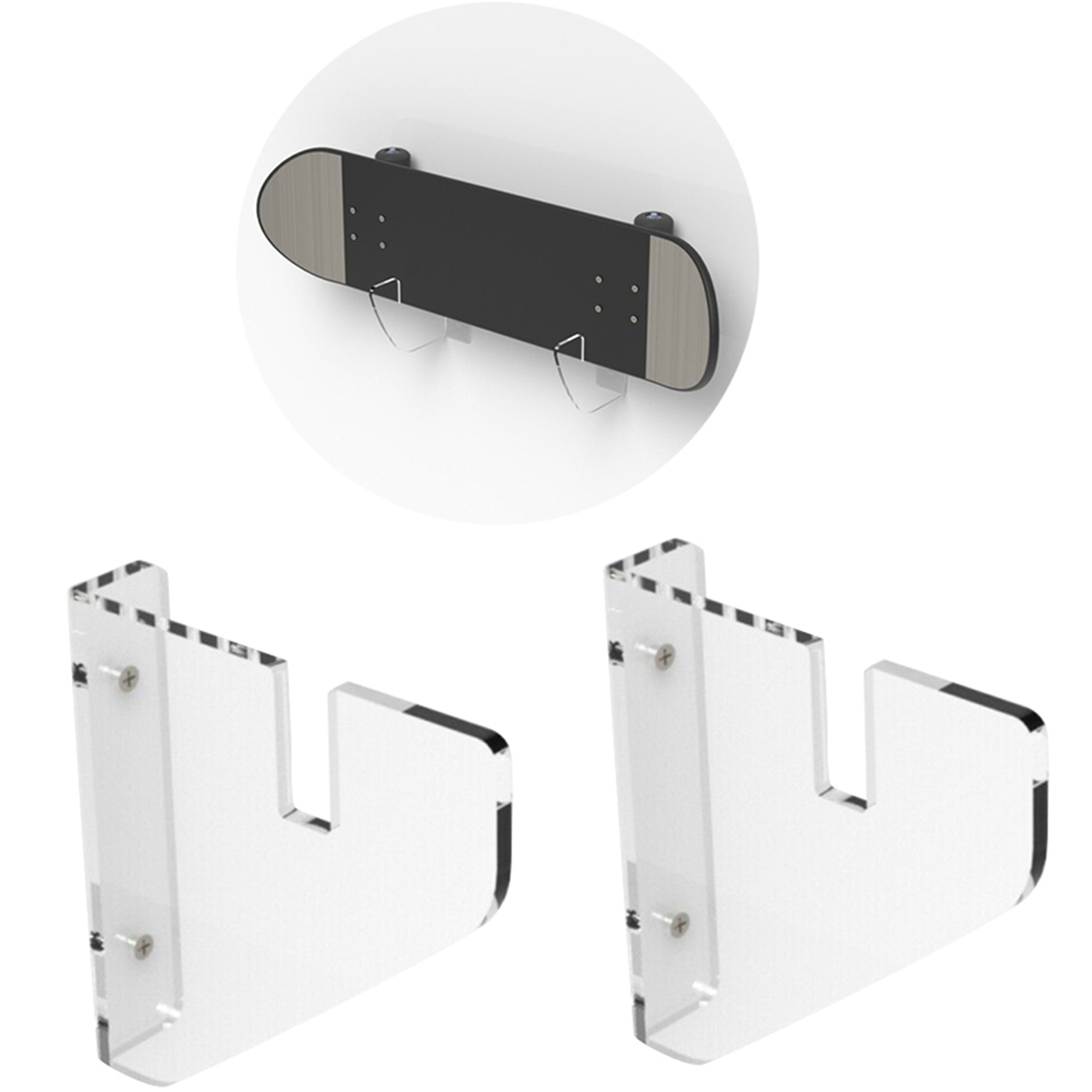 2-teilige Halterung, Acryl-Display-Regale, transparenter Ständer, Wandmontage, Skateboard