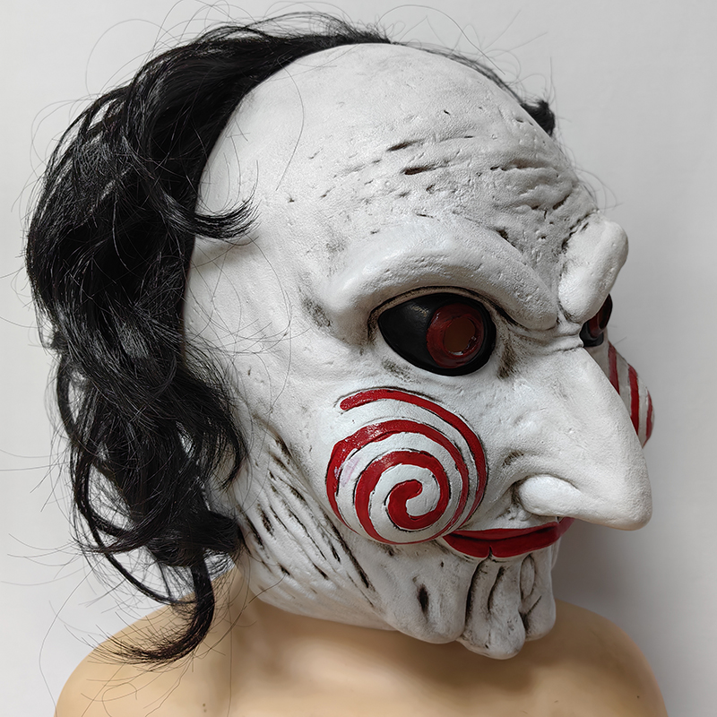 面白い悪魔のジグソーパズルのコスプレマスク、怖いキラー、ラテックスのヘルメット、ハロウィーンのパーティーコスチューム、クリスマスギフト、大人のマスク、クリスマスソーx、ワンサイズ