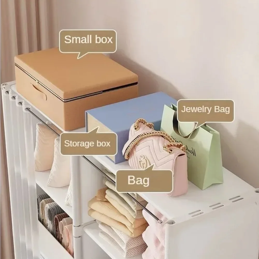 Dustproof Wardrobe Multipurpose Racks Reinforce Cloth Wardrobe Applicable To Household High Capacity Furniture Closet Cabinet