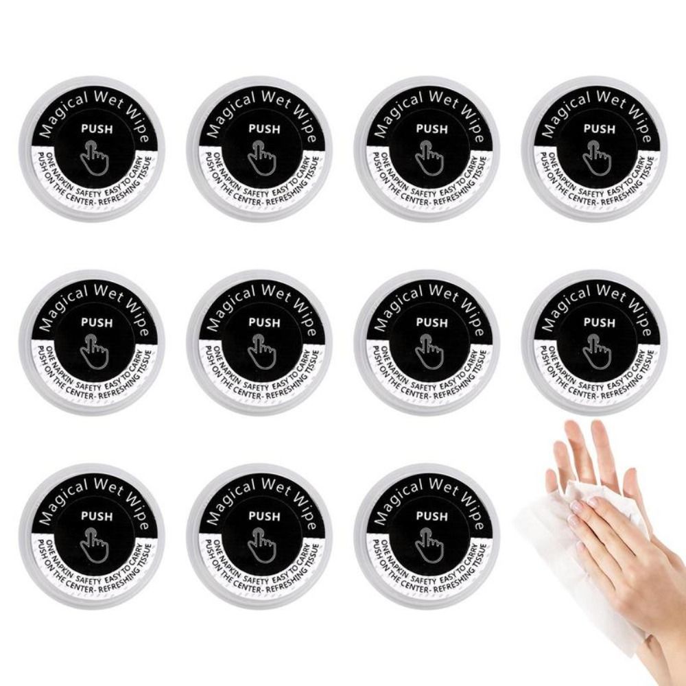 Одноразовые сжатые полотенца 10 шт., портативные Волшебные салфетки, дорожные мини-полотенца для лица, салфетки в стиле пресса для рук, поп-полотенце