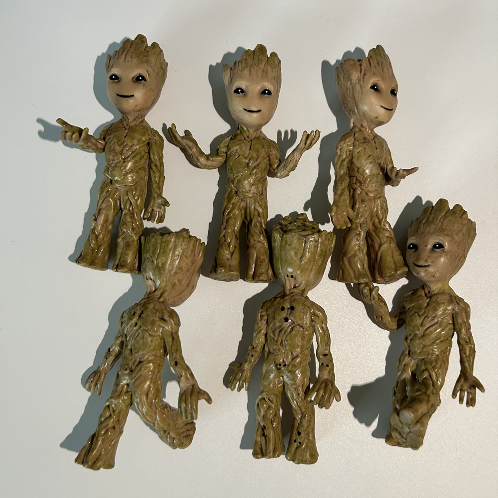 Desktop Decor Tree Man Ornament Toy Miniature Model Groot Doll Mini Anime Movable Figurine Handicraft Kids Men Gifts