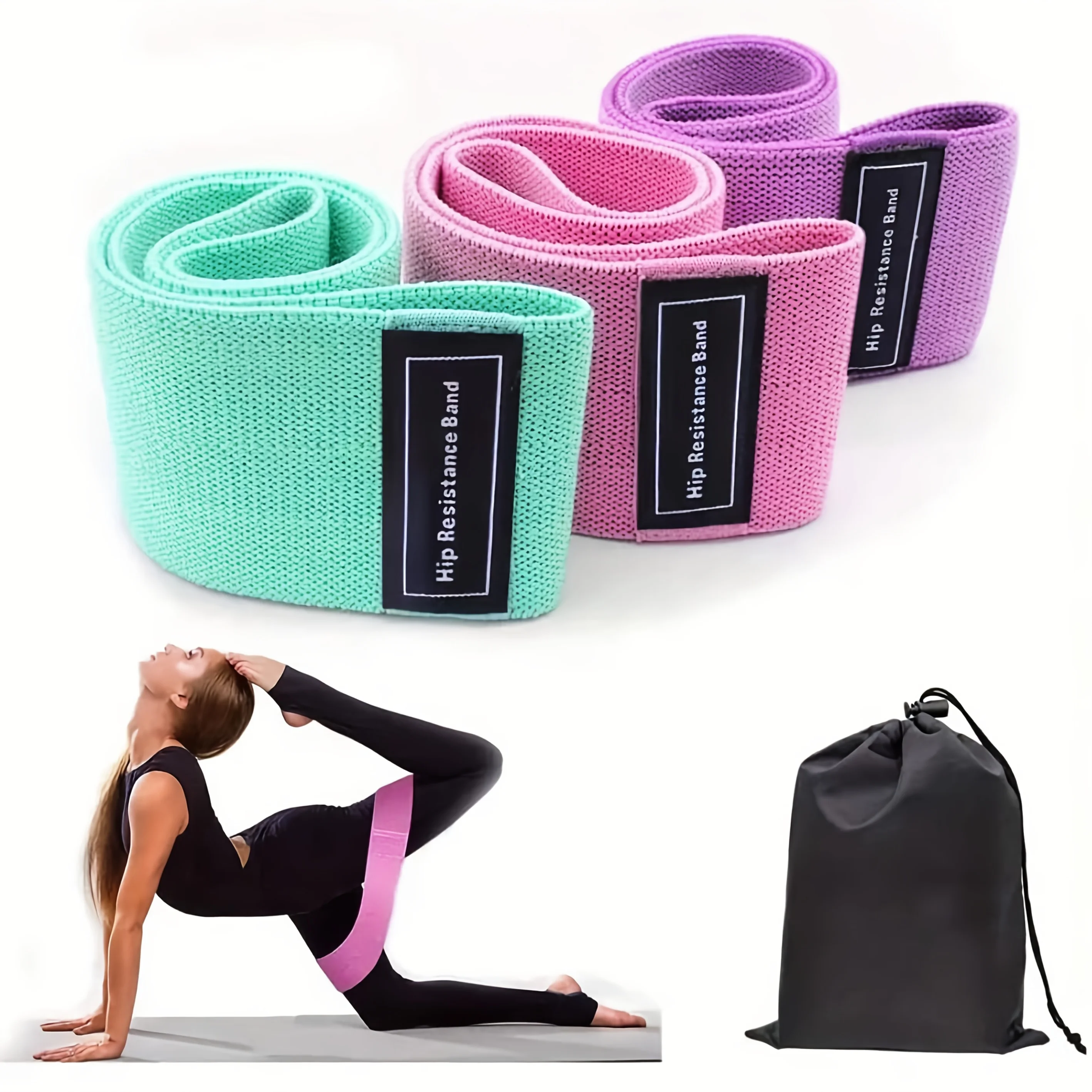 Fasce per bottino per anca resistenti al tessuto Glute elastico Allenamento per coscia Squat Cerchio Strisce fitness elastiche Passanti Attrezzatura da palestra per yoga