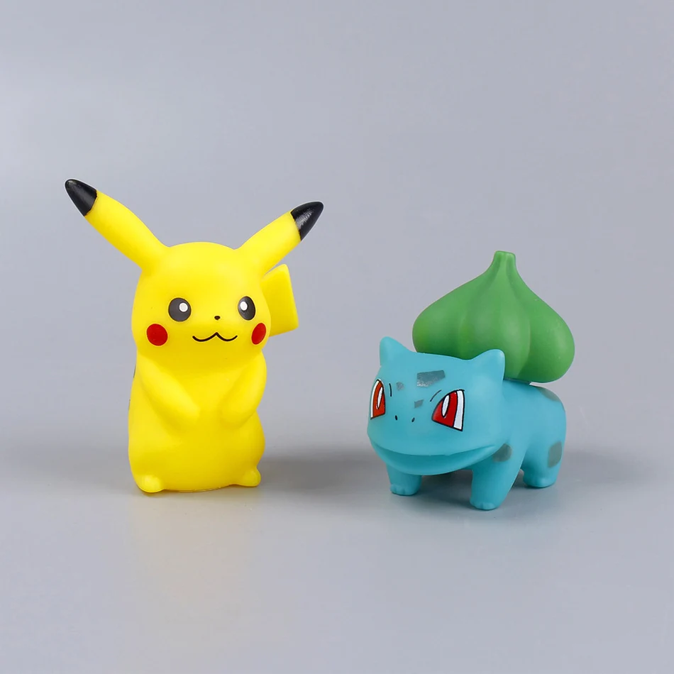 6 pçs pokemon anime figuras pikachu brinquedos modelo charmander psyduck squirtle jigglypuff bulbasaur kawaii coletar bonecas crianças presente