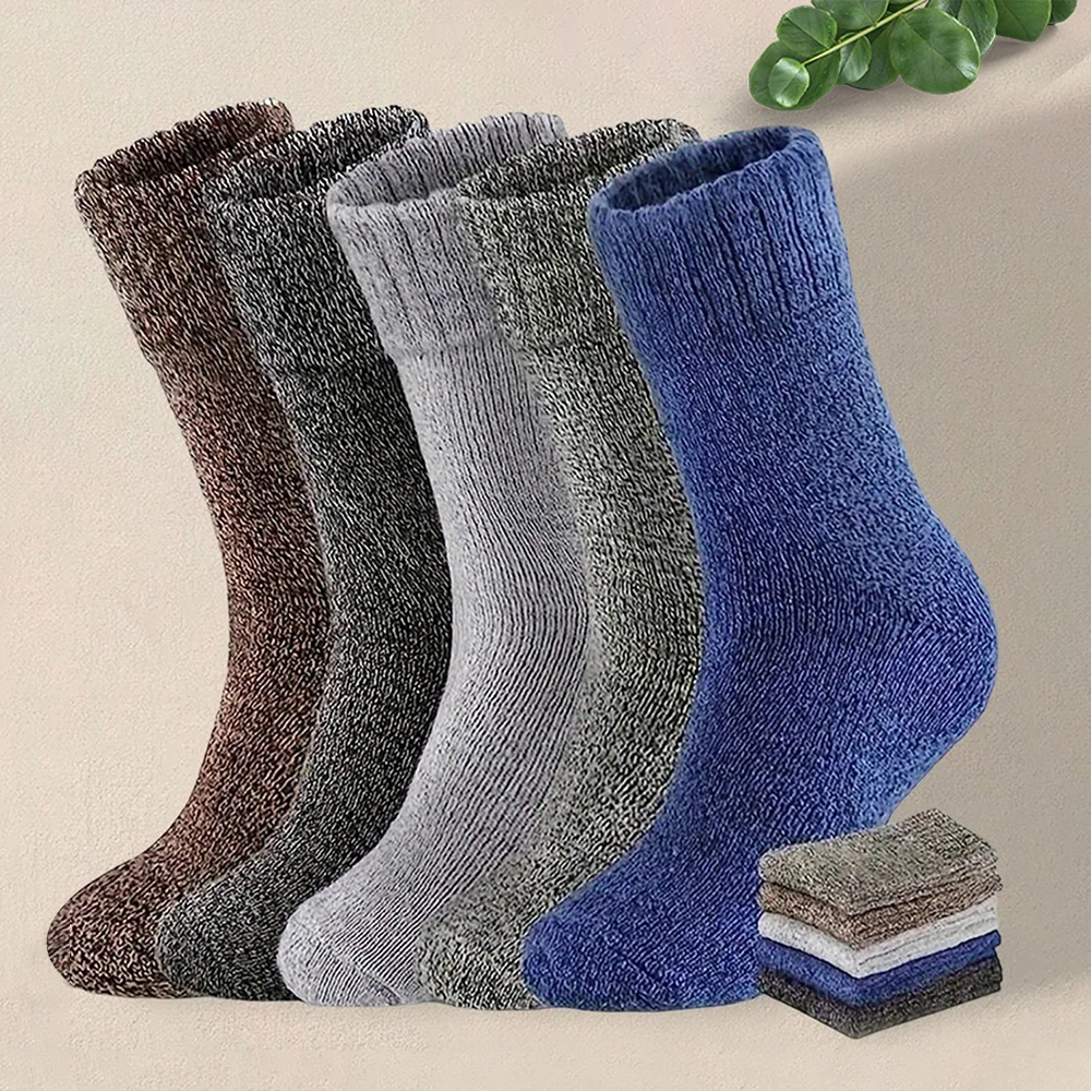 5 Paar einfarbige Muster Damen MEN Unisex Paare Sportsocken Mittelkalbsocken Winterurlaubsgeschenke