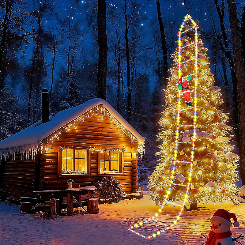 1/3 м Санта-Клаус, восхождение, лестница, гирлянда, USB, 8 режимов, светодиодная лампа, рождественское украшение для сада, рождественской елки, новогодний подарок