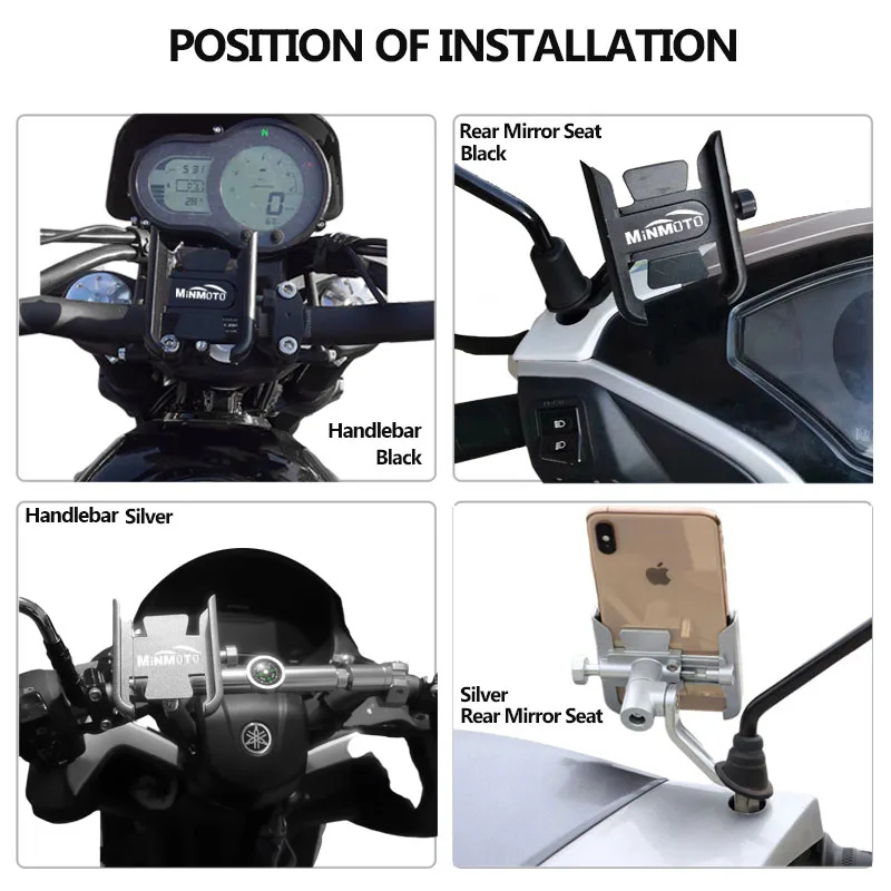 Motorcycle Mobile Phone Holder Gps Navigator Rearview Mirror Handlebar Bracket For YAMAHA MT03 MT07 MT09 MT10 MT25 MT 03 07 09