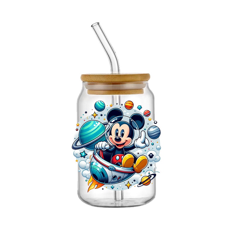Pegatinas de transferencia UV DTF, impresión de transferencia de Mickey Mouse, transferencias UV DTF para envolturas de tazas, envolturas DTF a granel, calcomanías de vidrio