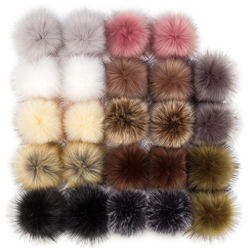12pçs pompons macios e fofos artificiais, 8cm, bolas de pompom de pele de raposa de pelúcia, pompons de pele falsa para chapéu diy, bolas de cabelo, cachecol, fornecimento de roupas