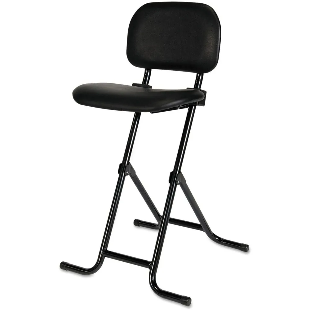 ALECS612 27.5 in. Seat Height IL Series Height-Adjustable Folding Stool Supports Up to 300 lbs. - Black