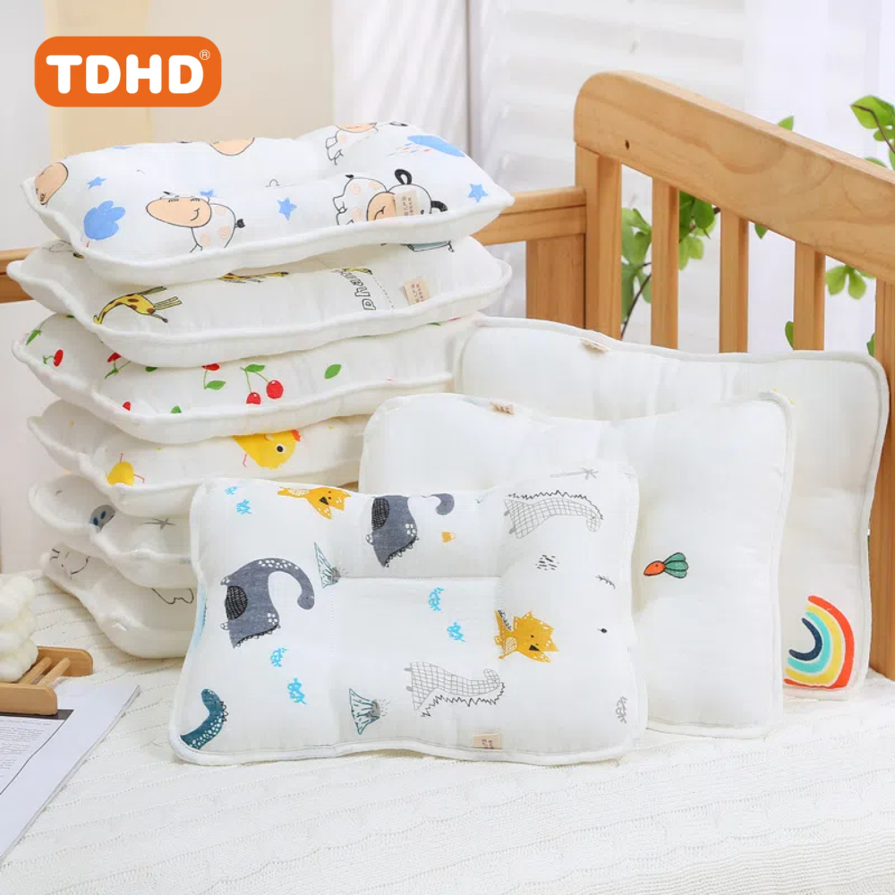 Almofada em formato impresso para bebê TDHD, travesseiro macio e confortável de desenho animado fofo, roupa de cama respirável para meninos e meninas