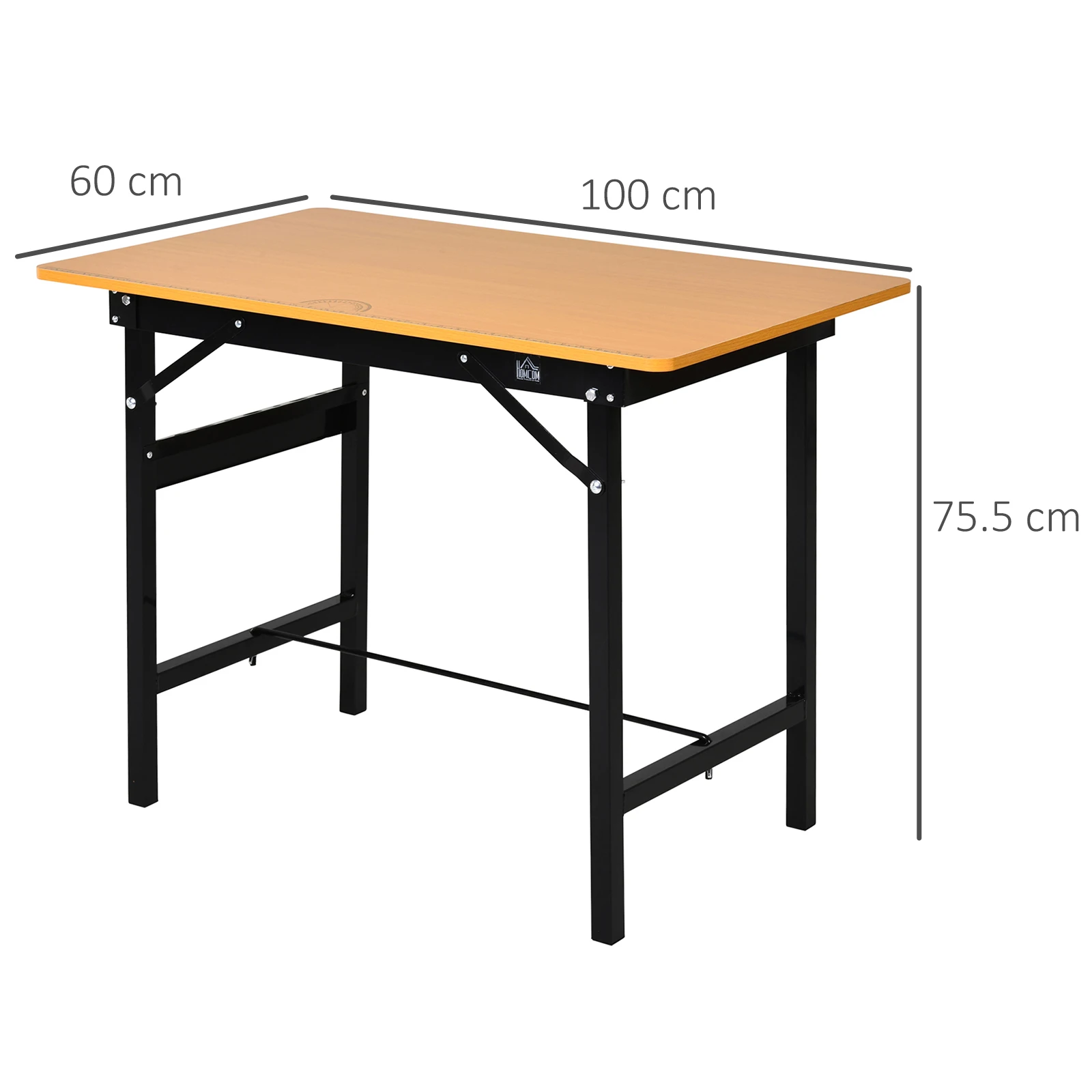 HOMCOM Heavy Duty DIY Metal Garage Workbench Storage Drawer Table Wood Surface