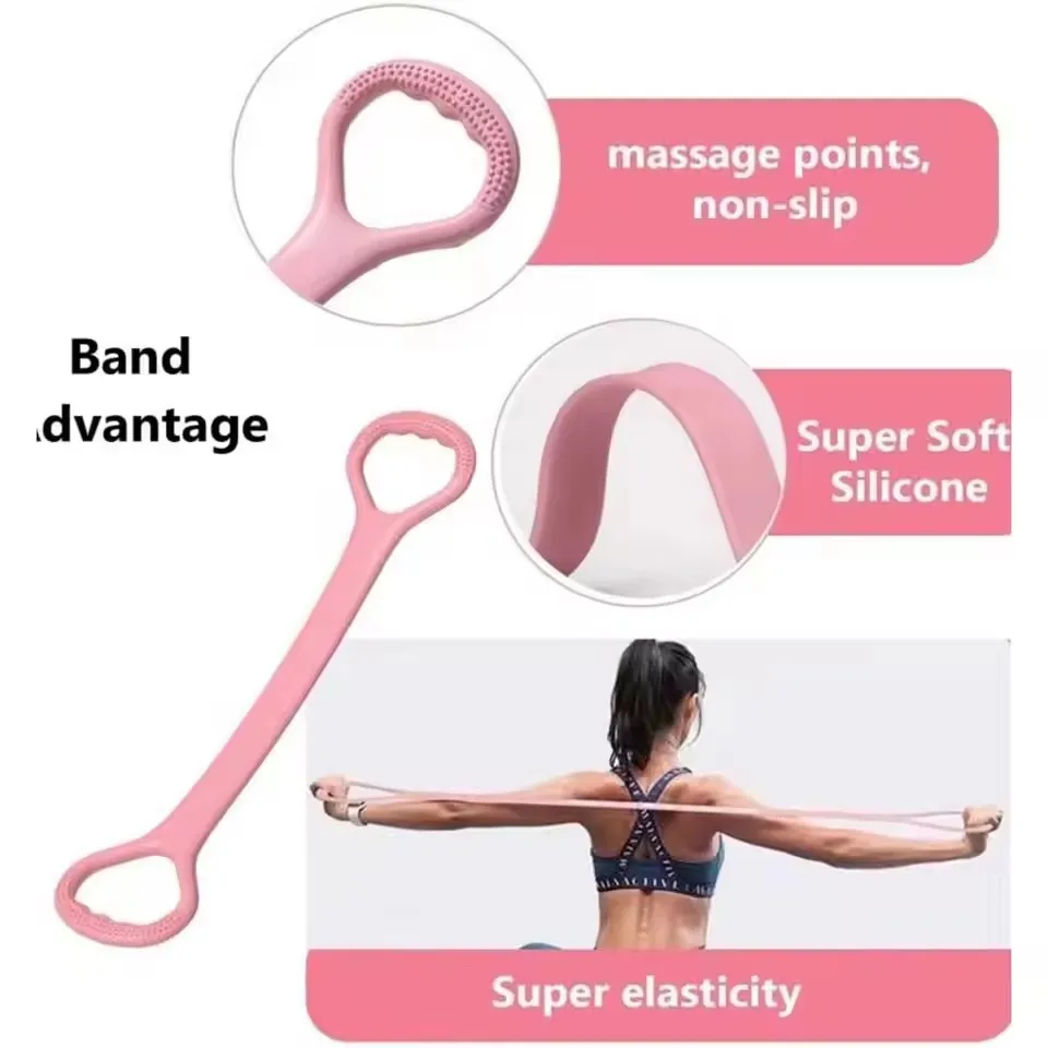 Stretchband Yoga 8-cijferige spanner Yoga Tool Open rug Oefenschouder Yoga Stretchriem Elastische stretchband Workout