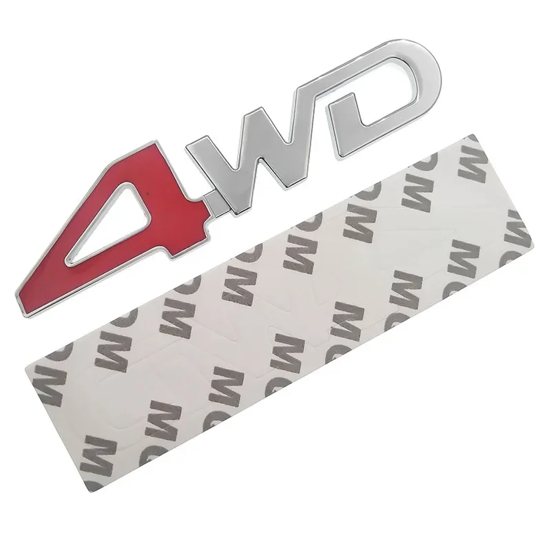 Đuôi Xe Phía Sau Có Kim Loại 4X4, Tỷ 4WD Miếng Dán 3D Chrome Huy Hiệu Ô Tô Hiệu Huy Hiệu Decal Tự Động trang Trí Tạo Kiểu 4WD Đỏ Cho Xe SUV Thân Cây