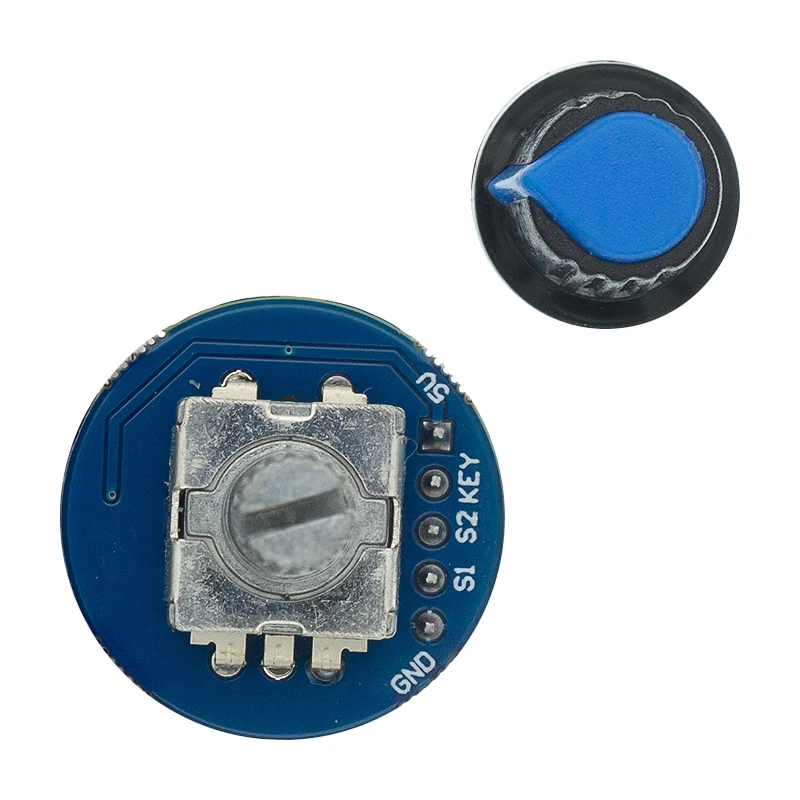 TENSTAR 2PCS Rotary Encoder Module Brick Sensor Development Round Audio Rotating Potentiometer Knob Cap EC11