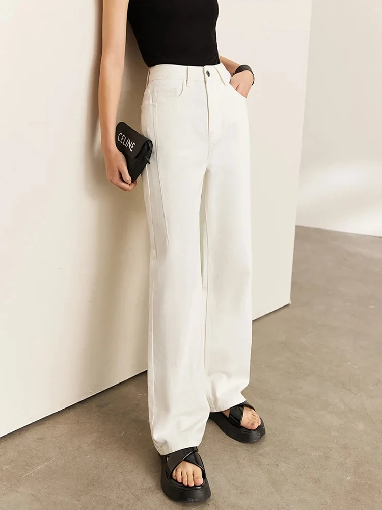 Amii Минимализм Женские джинсы 2024, весенние винтажные джинсовые брюки, свободные широкие брюки, женские повседневные брюки, женские брюки 12270097