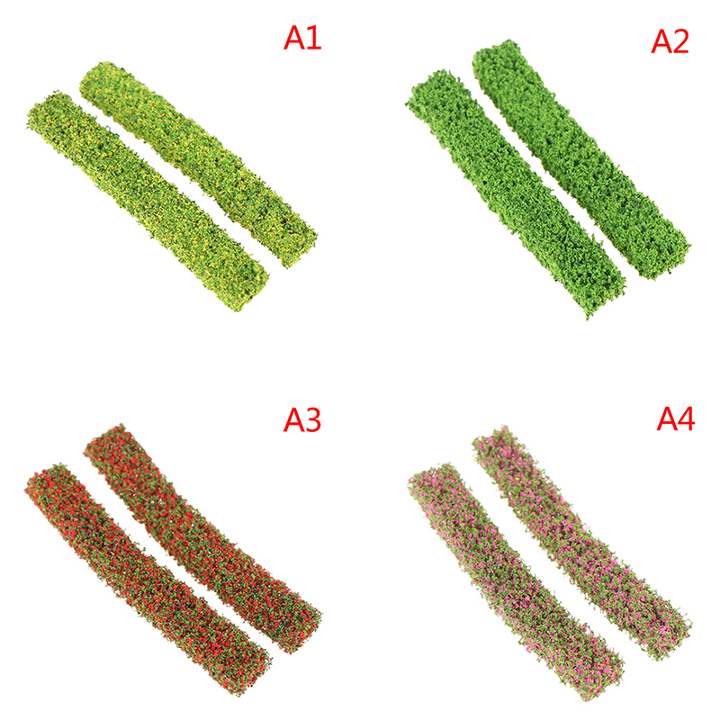 2 Stuks Struik Strips Groen Zand Tafel Miniatuur Simulatie Diy Materialen Grashek Voor Buiten Indoor Gebouw