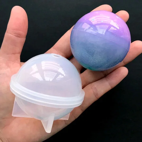 3D Sphere Ball แม่พิมพ์ซิลิโคนกลมล้างแม่พิมพ์สําหรับเรซิน UV อีพ็อกซี่เรซิ่นหัตถกรรมดอกไม้การเก็บรักษาสําหรับตกแต่งบ้าน