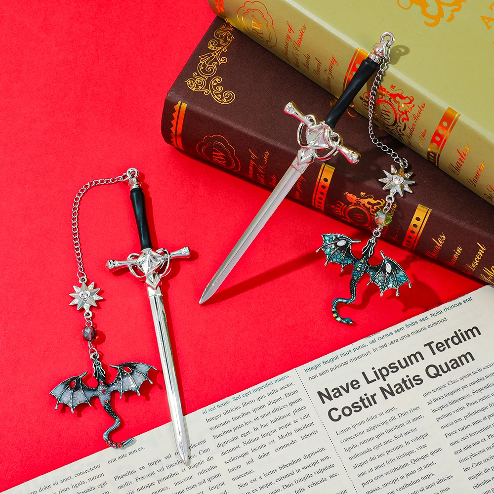 1/3PCS Fourth Wing Dragon Sword Bookmarks Fantasy Gothic Bookmarks Fourth Wing Enthusiasts Reading Accessories
