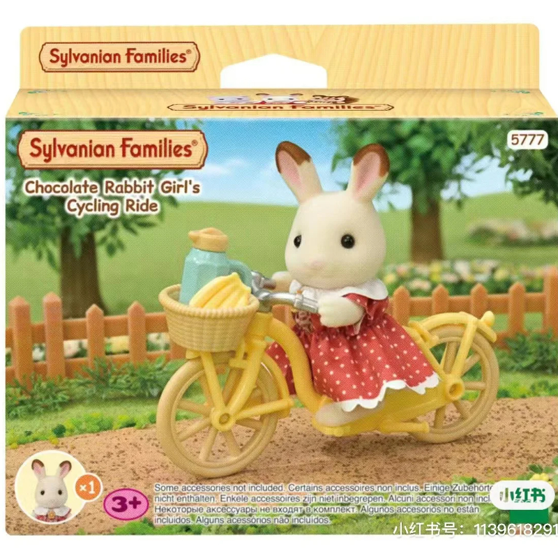 Sylvanian family Anime Girl Figures Calico critters Furniture Set chocolate rabbit girls cycling ride
