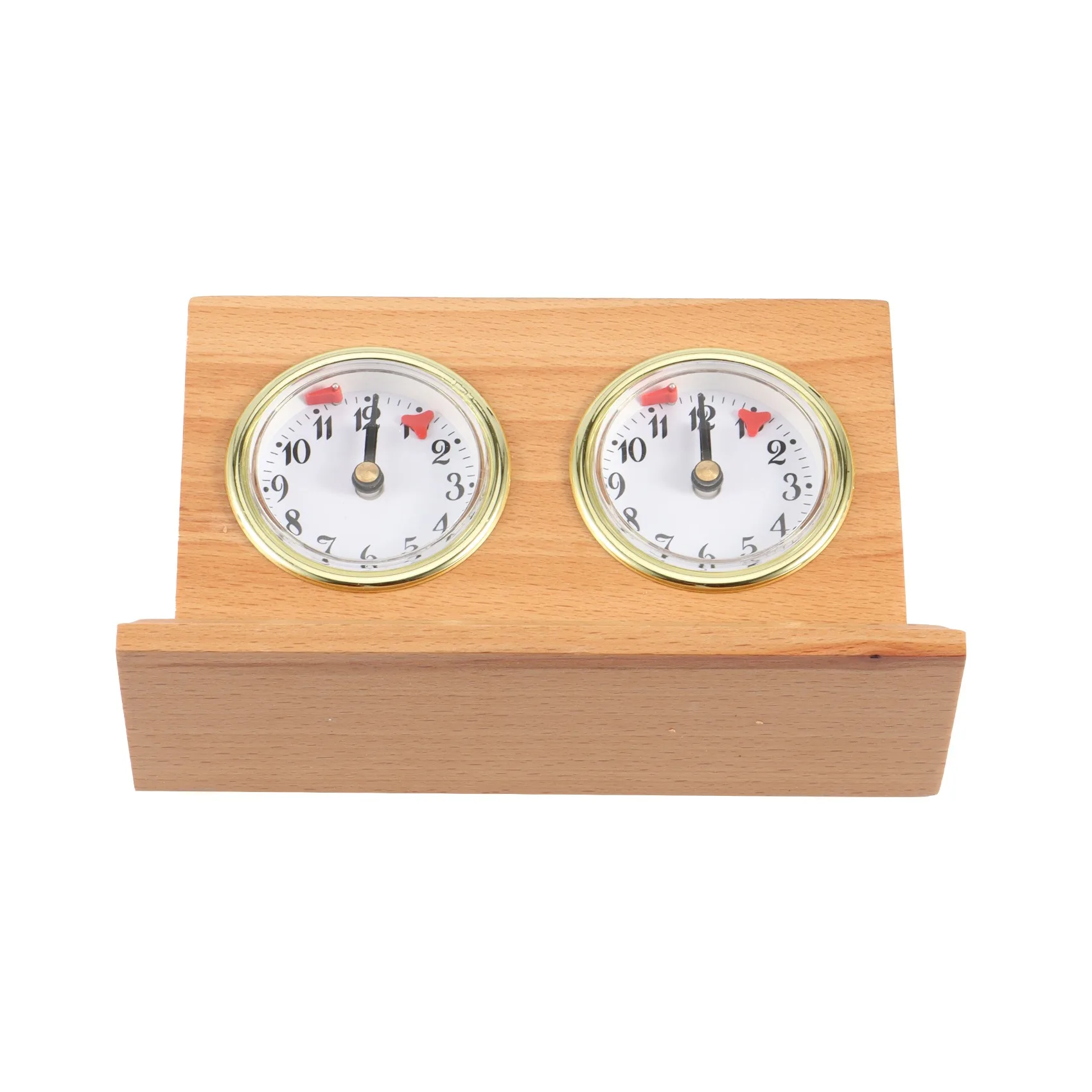 Temporizador de reloj de ajedrez analógico retro: reloj de ajedrez mecánico de cuerda, no necesita batería, raro de madera