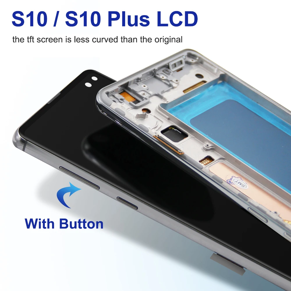 Pantalla para Samsung Galaxy S10 Plus S10 + G975 G975F pantalla Lcd pantalla táctil Digital con marco para montaje Samsung Galaxy S10