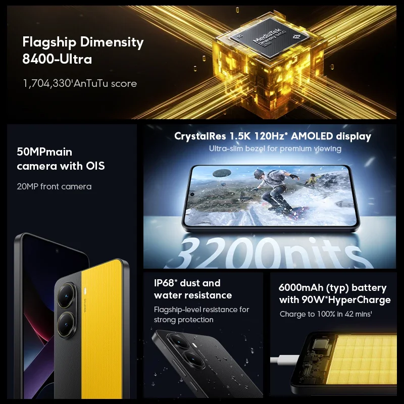 【Marca +】POCO X7 Pro Smartphone Dimensity 8400-Ultra 6,67 "120 Hz AMOLED display 90W HyperCharge 6000mAh NFC Xiaomi HyperOS