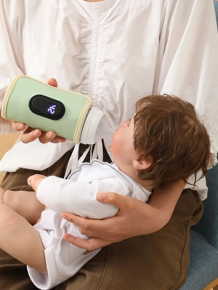 Aquecedor de mamadeira com carregamento USB, manga de aquecimento, aquecedor de leite, 5 ajustes de temperatura, saco quente isolado para leite materno